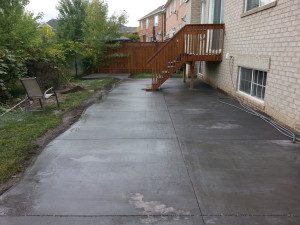 New concrete backyard walkway